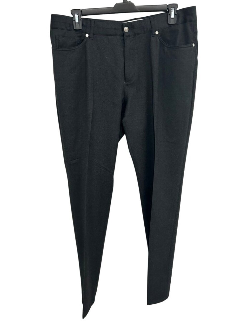 Peter Millar 38 Black Wool Blend Stretch Pants Slim Fit Old Money Timeless